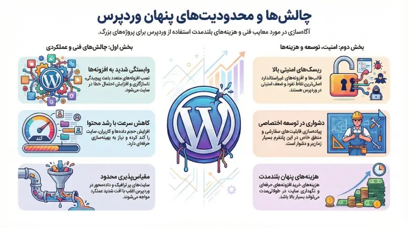 معایب طراحی سایت با وردپرس: مشکلات و نقاط ضعف این سیستم مدیریت محتوا